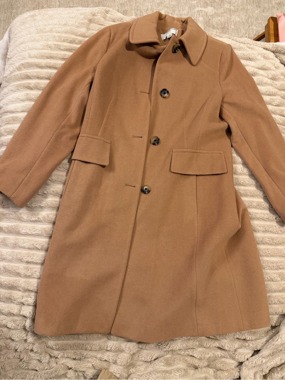 Anne Klein Women's Camel Wool Blend Coat